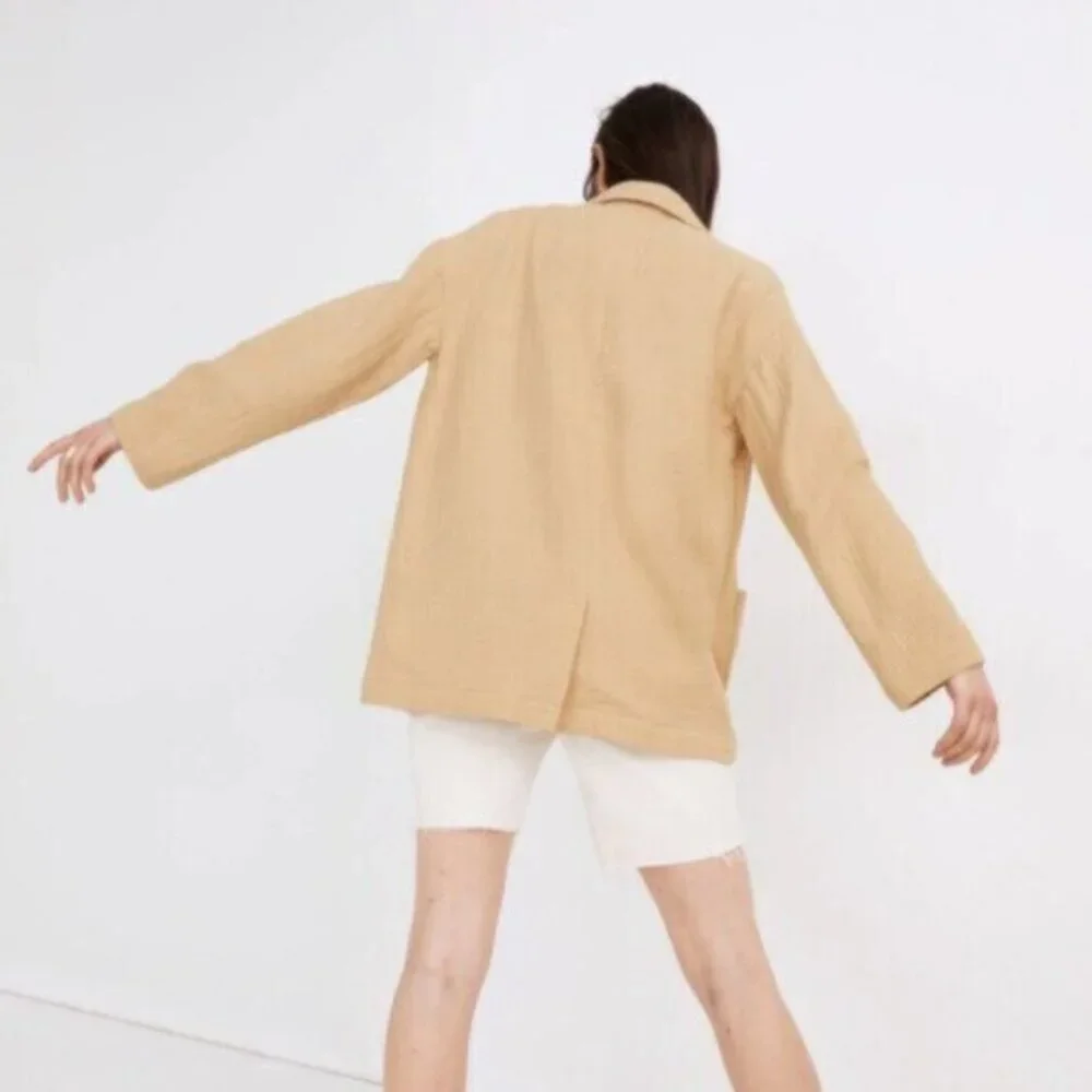 Madewell Tan Oversized Lightspun Dorset Single Breasted Blazer